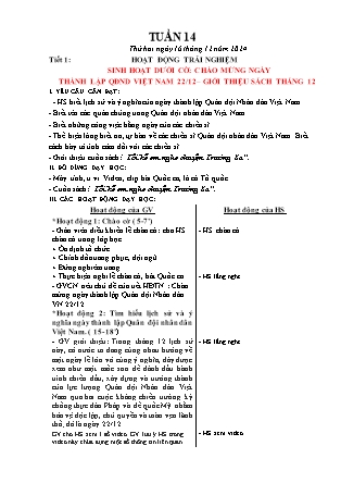 Giáo án Hoạt động trải nghiệm 1 (Kết nối tri thức) - Tuần 14 - Năm học 2024-2025