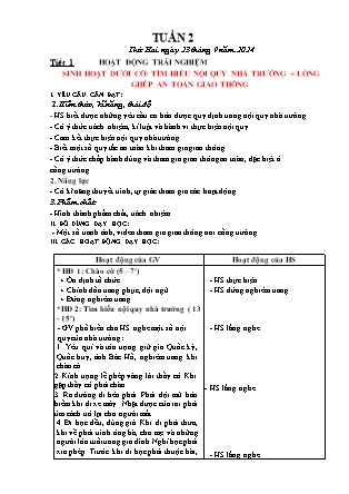 Giáo án Hoạt động trải nghiệm 1 (Kết nối tri thức) - Tuần 2 - Năm học 2024-2025