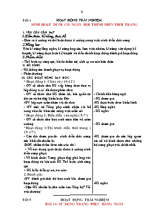Giáo án Hoạt động trải nghiệm 1 (Kết nối tri thức) - Tuần 20
