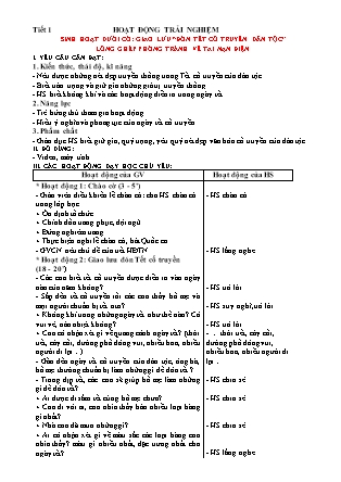 Giáo án Hoạt động trải nghiệm 1 (Kết nối tri thức) - Tuần 23