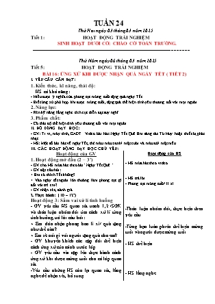 Giáo án Hoạt động trải nghiệm 1 (Kết nối tri thức) - Tuần 24 - Năm học 2024-2025