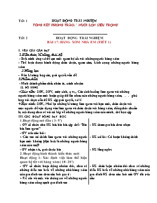 Giáo án Hoạt động trải nghiệm 1 (Kết nối tri thức) - Tuần 25