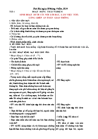 Giáo án Hoạt động trải nghiệm 1 (Kết nối tri thức) - Tuần 3 - Năm học 2024-2025