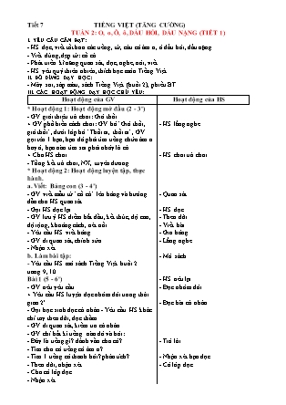 Giáo án Tăng cường Tiếng Việt 1 (Kết nối tri thức) - Tuần 2