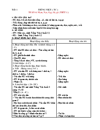 Giáo án Tăng cường Tiếng Việt 1 (Kết nối tri thức) - Tuần 4