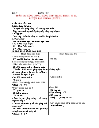 Giáo án Tăng cường Toán 1 (Kết nối tri thức) - Tuần 14+15