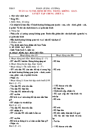 Giáo án Tăng cường Toán 1 (Kết nối tri thức) - Tuần 16+17