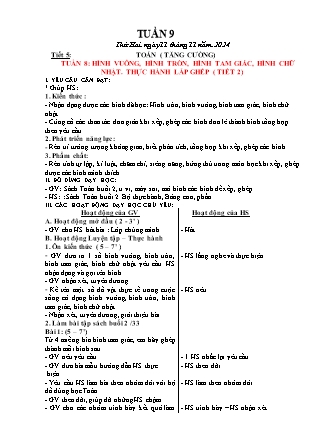 Giáo án Tăng cường Toán 1 (Kết nối tri thức) - Tuần 9 - Năm học 2024-2025