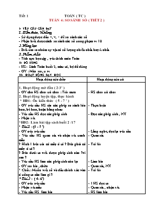 Giáo án Tăng cường Toán Lớp 1 (Kết nối tri thức) - Tuần 5