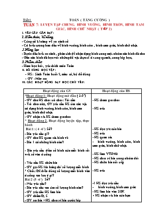 Giáo án Tăng cường Toán Lớp 1 (Kết nối tri thức) - Tuần 7+8