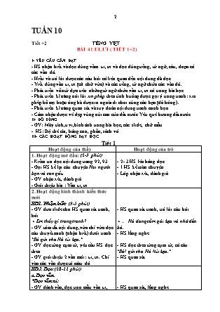 Giáo án Tiếng Việt 1 (Kết nối tri thức) - Tuần 10
