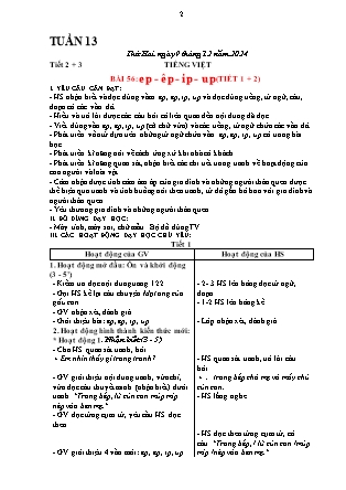 Giáo án Tiếng Việt 1 (Kết nối tri thức) - Tuần 13 - Năm học 2024-2025