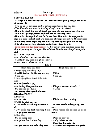 Giáo án Tiếng Việt 1 (Kết nối tri thức) - Tuần 15