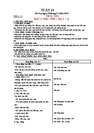 Giáo án Tiếng Việt 1 (Kết nối tri thức) - Tuần 16 - Năm học 2024-2025
