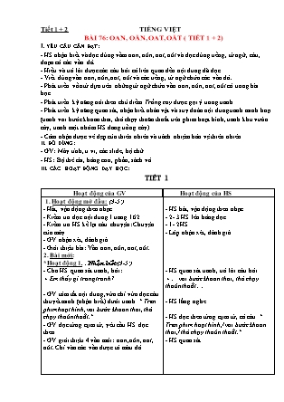 Giáo án Tiếng Việt 1 (Kết nối tri thức) - Tuần 17