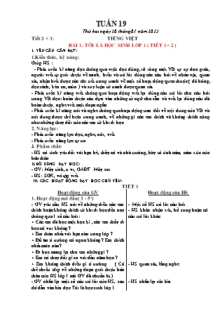 Giáo án Tiếng Việt 1 (Kết nối tri thức) - Tuần 19 - Năm học 2024-2025