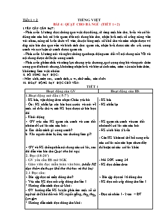 Giáo án Tiếng Việt 1 (Kết nối tri thức) - Tuần 22