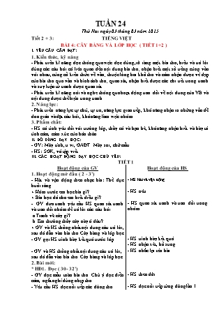 Giáo án Tiếng Việt 1 (Kết nối tri thức) - Tuần 24 - Năm học 2024-2025