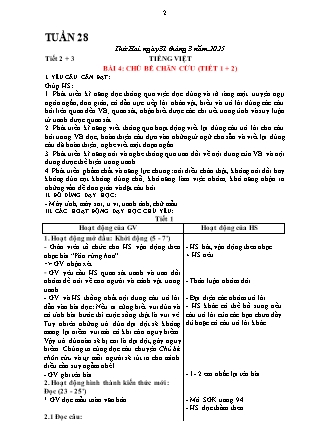 Giáo án Tiếng Việt 1 (Kết nối tri thức) - Tuần 28 - Năm học 2024-2025