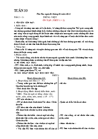 Giáo án Tiếng Việt 1 (Kết nối tri thức) - Tuần 33 - Năm học 2024-2025