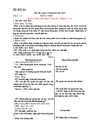 Giáo án Tiếng Việt 1 (Kết nối tri thức) - Tuần 34 - Năm học 2024-2025