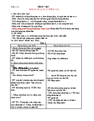 Giáo án Tiếng Việt 1 (Kết nối tri thức) - Tuần 5