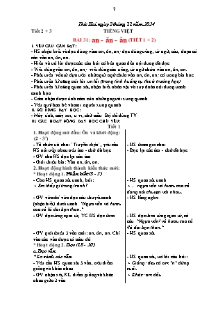 Giáo án Tiếng Việt 1 (Kết nối tri thức) - Tuần 8 - Năm học 2024-2025