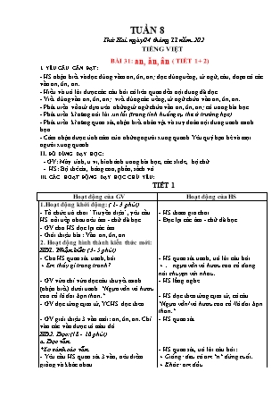 Giáo án Tiếng Việt Lớp 1 (Kết nối tri thức) - Tuần 8 - Năm học 2024-2025