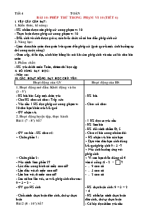 Giáo án Toán 1 (Kết nối tri thức) - Tuần 13