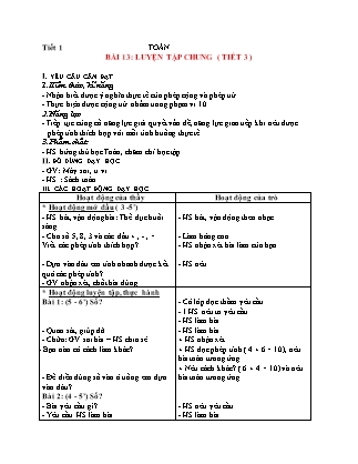 Giáo án Toán 1 (Kết nối tri thức) - Tuần 15