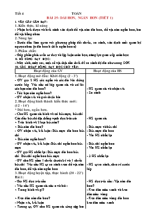 Giáo án Toán 1 (Kết nối tri thức) - Tuần 23