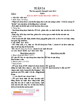 Giáo án Toán 1 (Kết nối tri thức) - Tuần 24 - Năm học 2024-2025