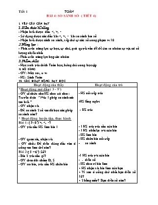 Giáo án Toán 1 (Kết nối tri thức) - Tuần 5