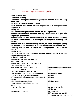 Giáo án Toán Lớp 1 (Kết nối tri thức) - Tuần 30