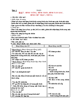 Giáo án Toán Lớp 1 (Kết nối tri thức) - Tuần 7