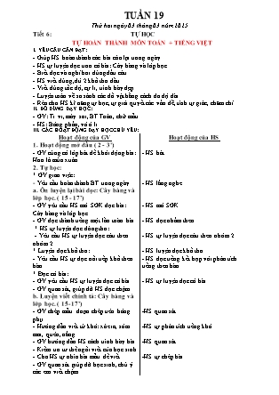 Giáo án Tự học Tiếng Việt + Toán 1 - Tuần 24 - Năm học 2024-2025