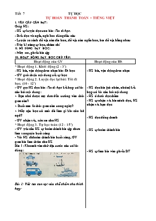 Giáo án Tự học Toán + Tiếng Việt 1 - Tuần 23