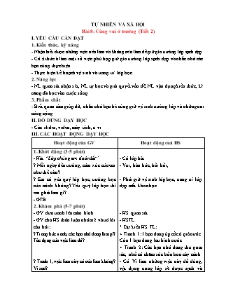 Giáo án Tự nhiên xã hội 1 (Kết nối tri thức) - Tuần 10