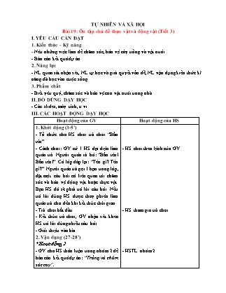 Giáo án Tự nhiên xã hội 1 (Kết nối tri thức) - Tuần 23