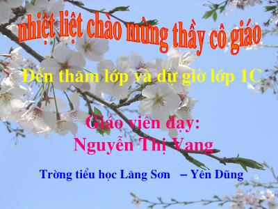 Bài giảng môn Toán Lớp 1 - Bài: Điểm ở trong, điểm ở ngoài một hình (GV: Nguyễn Thị Vang)