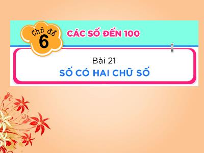 Bài giảng môn Toán Lớp 1 - Chủ đề 6, Bài 21: Số có hai chữ số