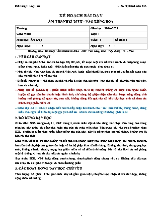 Kế hoạch bài dạy Âm nhạc 1 - Tuần 1 - Âm thanh kì diệu. Vào rừng hoa - Năm học 2026-2027 (Tích hợp Năng lực số và AI)