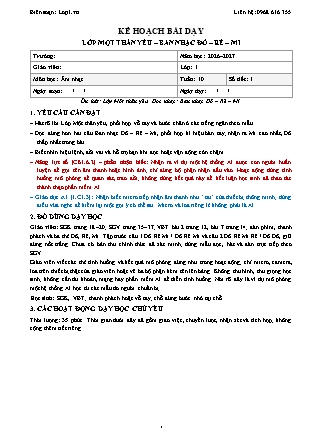 Kế hoạch bài dạy Âm nhạc 1 - Tuần 10 - Lớp một thân yêu. Ban nhạc. Đô-Rê-Mi - Năm học 2026-2027 (Tích hợp Năng lực số và AI)