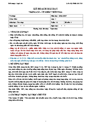 Kế hoạch bài dạy Âm nhạc 1 - Tuần 15 - Trống cái. Vũ khúc thiên nga - Năm học 2026-2027 (Tích hợp Năng lực số và AI)