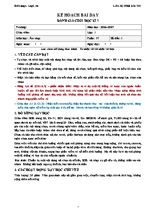 Kế hoạch bài dạy Âm nhạc 1 - Tuần 17 - Đánh giá cuối học kì I - Năm học 2026-2027 (Tích hợp Năng lực số và AI)