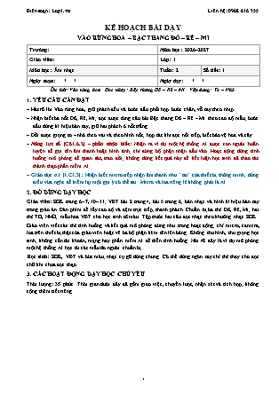 Kế hoạch bài dạy Âm nhạc 1 - Tuần 2 - Vào rừng hoa. Bậc thang. Đô-Rê-Mi - Năm học 2026-2027 (Tích hợp Năng lực số và AI)