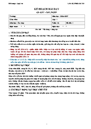 Kế hoạch bài dạy Âm nhạc 1 - Tuần 22 - Gà gáy. Dài, ngắn - Năm học 2026-2027 (Tích hợp Năng lực số và AI)