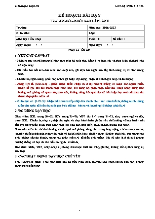 Kế hoạch bài dạy Âm nhạc 1 - Tuần 31 - Trai. En. Gô. Ngôi sao lấp lánh - Năm học 2026-2027 (Tích hợp Năng lực số và AI)