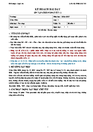 Kế hoạch bài dạy Âm nhạc 1 - Tuần 32 - Ôn tập cuối năm (Tiết 1) - Gõ tiết tấu. Ôn đọc nhạc - Năm học 2026-2027 (Tích hợp Năng lực số và AI)