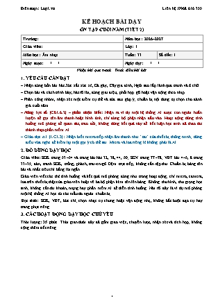 Kế hoạch bài dạy Âm nhạc 1 - Tuần 33 - Ôn tập cuối năm (Tiết 2) - Nhận bài qua tranh - Năm học 2026-2027 (Tích hợp Năng lực số và AI)